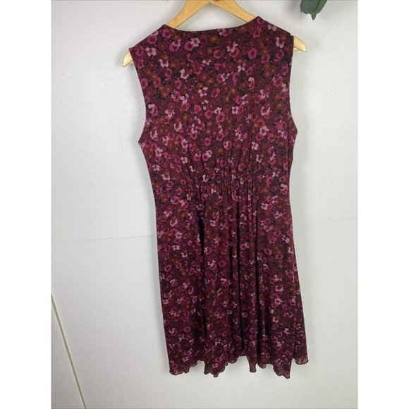 Jacqui E Size L Women's A-Line Dress Pink Purple Floral print - Picture 7 of 8